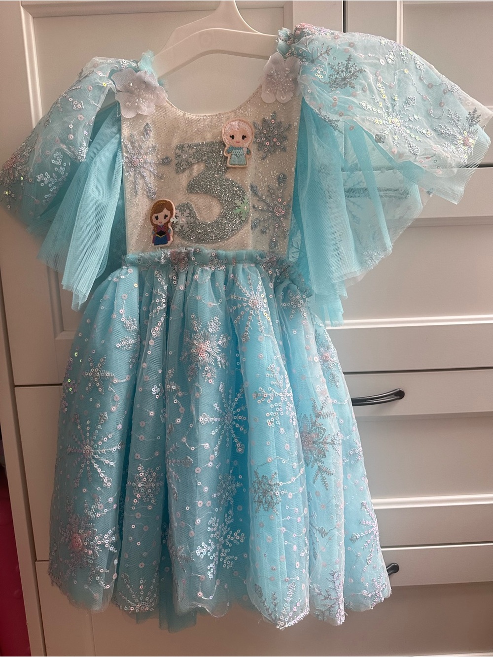 Cora and Violet Snow Princess Birthday Dress